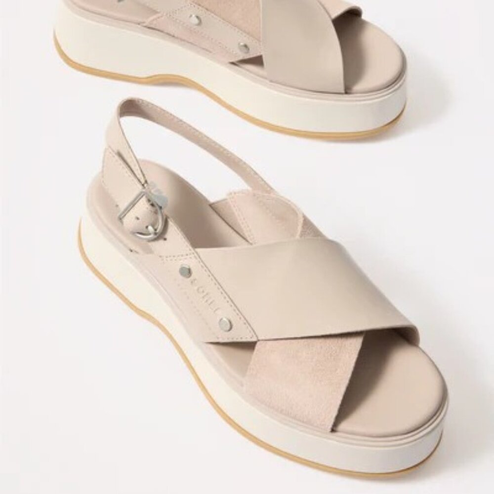 SOREL $140 Dayspring™ Crisscross Sandals Women's Crushed Clay/Chalk Sz 9 NIB!